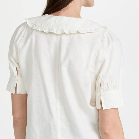 Madewell Linen-Blend Peter Pan Collar Shirt - Picture 3 of 9